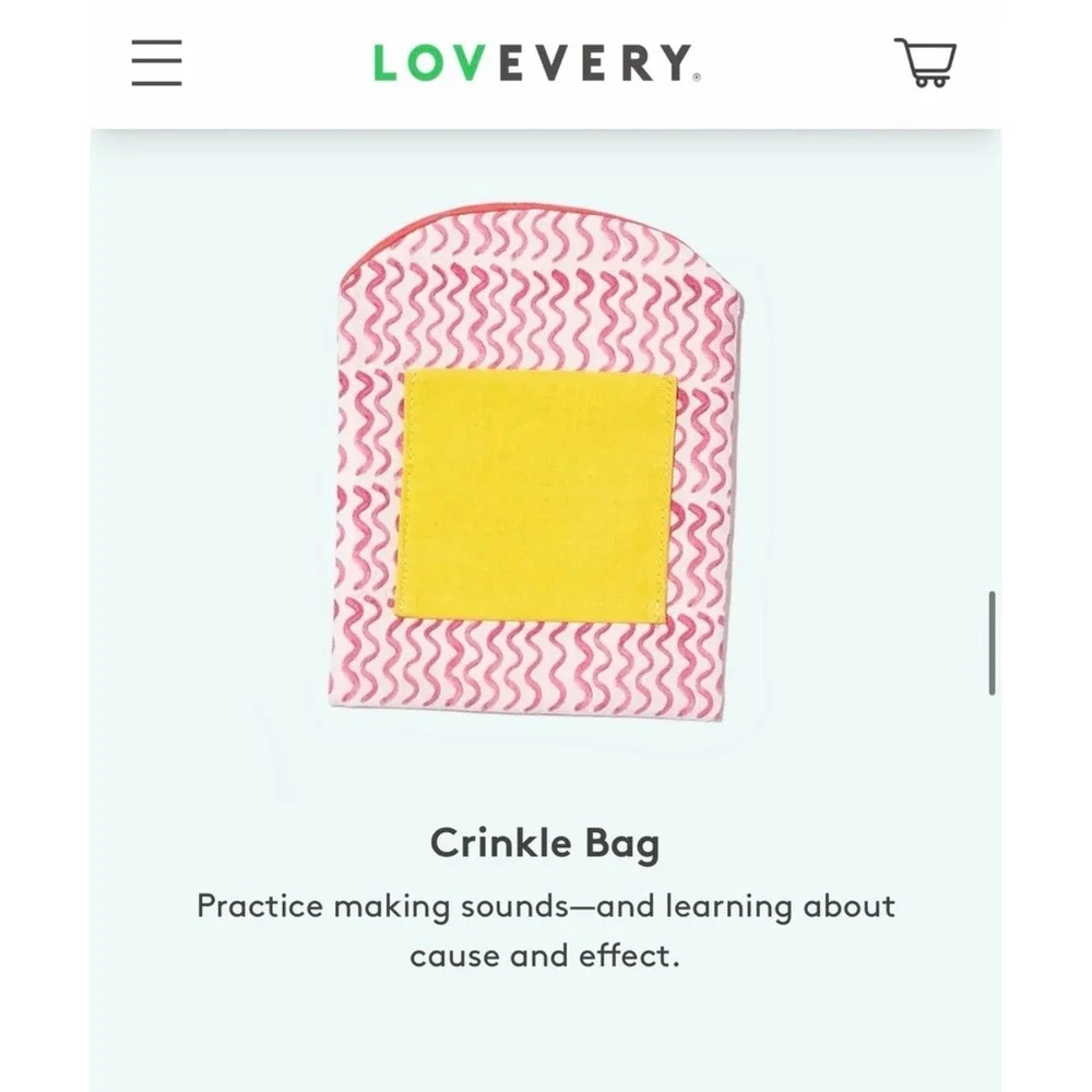 Lovevery Crinkle Bag Kids Montessori Sensory Toy Educational Child Development